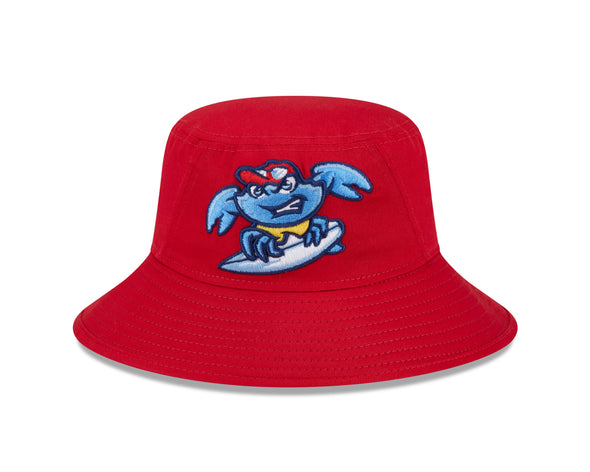 Jersey Shore BlueClaws New Era Bucket Hat Surfing Crab Red