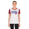 New Era Cooperstown Collection Women's Retro Phillies Pinstripe T-Shirt
