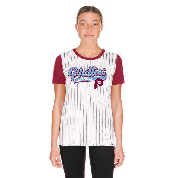 New Era Cooperstown Collection Women's Retro Phillies Pinstripe T-Shirt