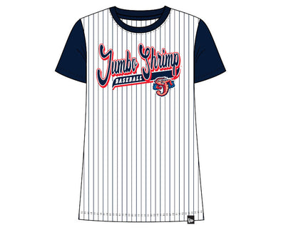 Jacksonville Jumbo Shrimp New Era Ladies Pinstripe Raglan Tee