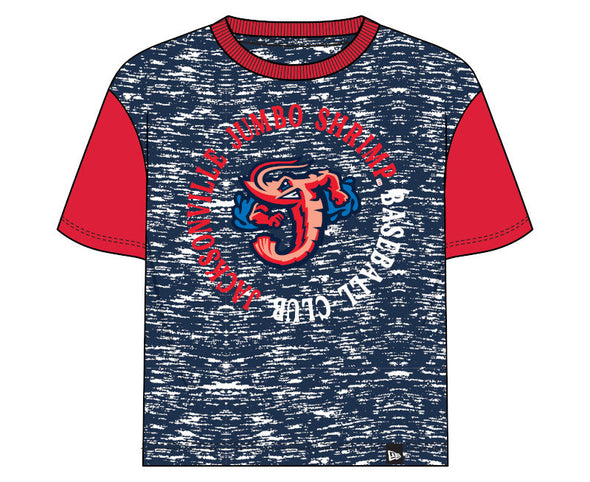 Jacksonville Jumbo Shrimp New Era Ladies Space Dye Raglan Tee