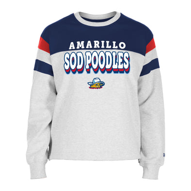 Amarillo Sod Poodles New Era Women's Grey/ Royal Game Crewneck