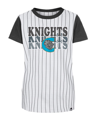 Charlotte Knights New Era Girls Knights 3X Pinstripe Tee