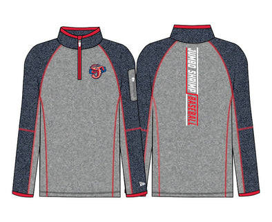 Jacksonville Jumbo Shrimp New Era Heather Gray 1/4 Zip Performance Pullover