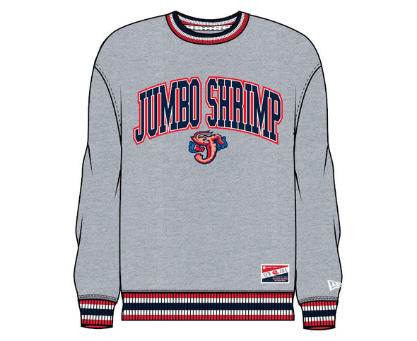 Jacksonville Jumbo Shrimp New Era Vintage Heather Crew Sweatshirt