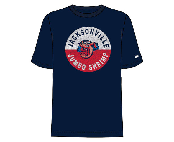 Jacksonville Jumbo Shrimp New Era Navy Vintage Circle Tee