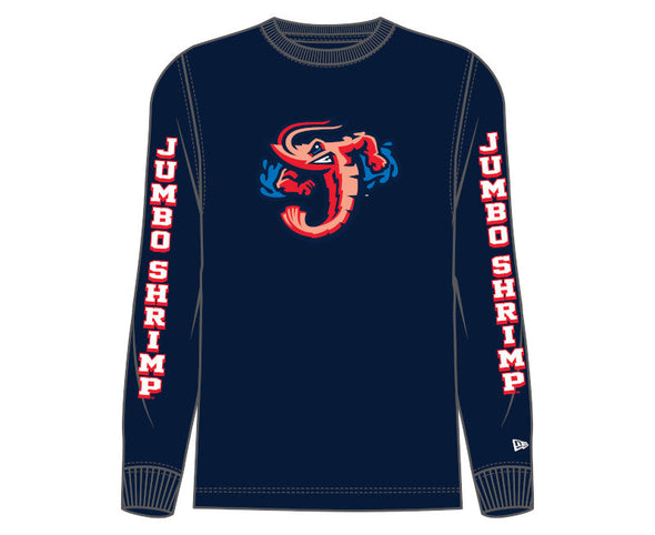 Jacksonville Jumbo Shrimp New Era Team Navy L/S Tee