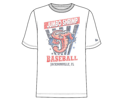 Jacksonville Jumbo Shrimp New Era White Vintage Tee