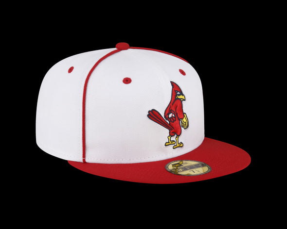 2024 Memphis Redbirds New Era 59Fifty Fitted Authentic On-Field All White Dirty Bird Alternate Cap