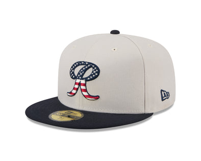 Tacoma Rainiers New Era 59Fifty Stone 2024 Stars & Stripes Cap