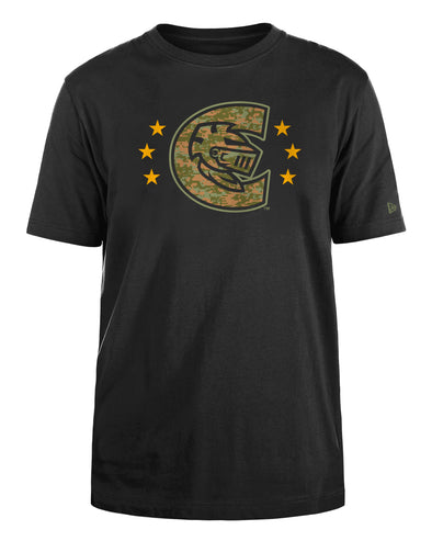 Charlotte Knights New Era Black Armed Forces Day 2024 Tee
