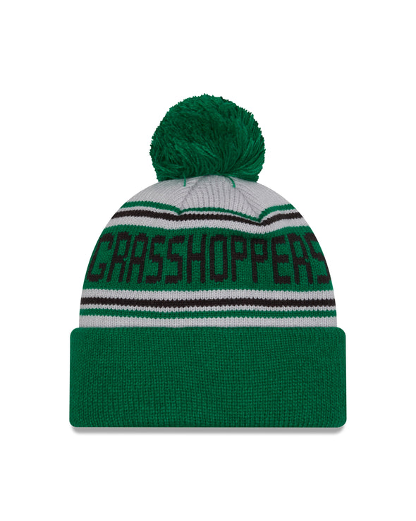 New Era Green Knit Cap With Pom