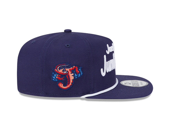 Jacksonville Jumbo Shrimp New Era Team Text Golfer Snapback