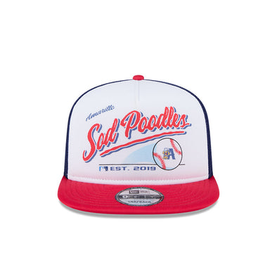 Amarillo Sod Poodles New Era Red Retro Script 9FIFTY Cap
