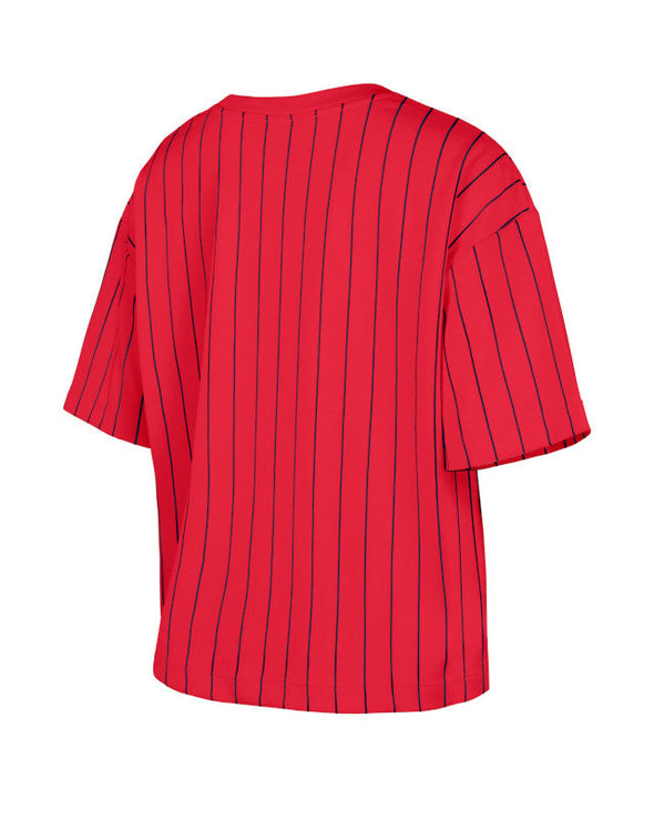 Jacksonville Jumbo Shrimp New Era Women's Boxy Pinstripe Tee