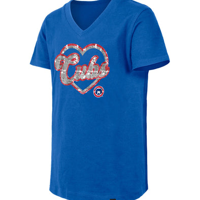 South Bend Cubs New Era Girls Heart Flip Tee