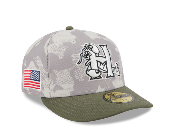 Hickory Crawdads 2025 New Era Armed Forces 59Fifty Fitted Cap