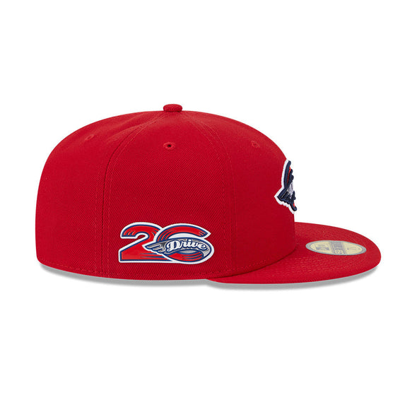 Greenville Drive New Era Red 59FIFTY On Field 20th Anniversary Hat