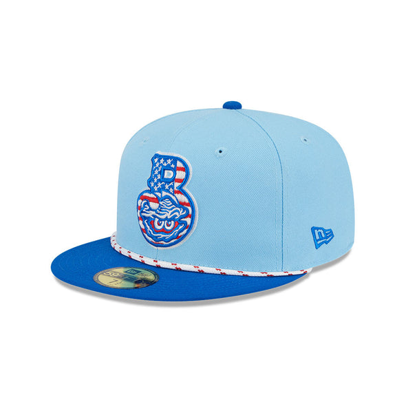 Biloxi Shuckers 2025 New Era Fourth of July 59FIFTY Fitted Cap