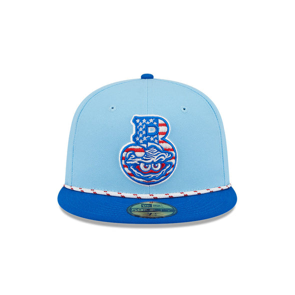 Biloxi Shuckers 2025 New Era Fourth of July 59FIFTY Fitted Cap