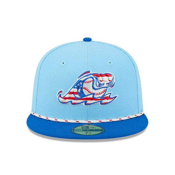 West Michigan Whitecaps New Era 2025 Stars and Stripes July 4th Fitted 59FIFTY Cap