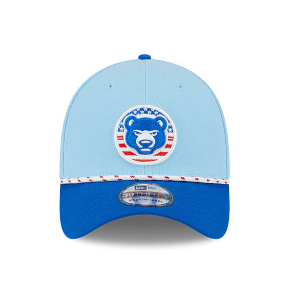 South Bend Cubs New Era 39Thirty Stretch-Fit 2025 July 4th Rope Cap