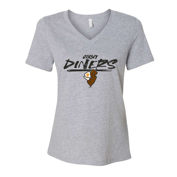 Somerset Patriots Ladies Jersey Diners Athletic Heather Relaxed Soft Style Dinks V-Neck Tee