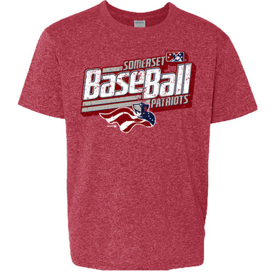 Somerset Patriots Youth Boys Softstyle Heathered Tourqued Tshirt