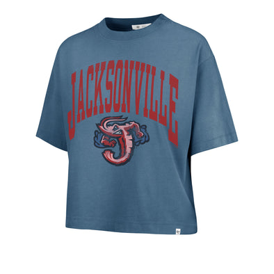 Jacksonville Jumbo Shrimp '47 Ladies Shale Montauk Crop Tee