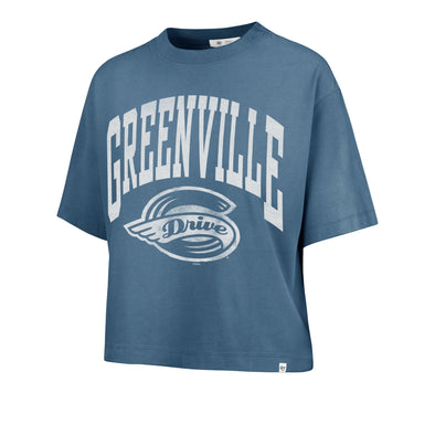 Greenville Drive 47 Brand Women's Shale Montauk Crop Tee