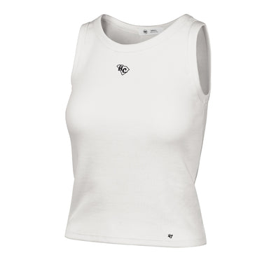 Women's White Ribbed Tank