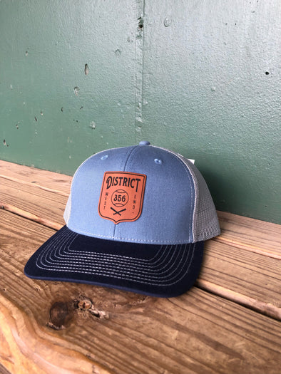 Greenville Drive OC Sport Slate Blue District 356 Leather Patch Hat