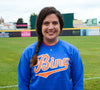 BRP New!  Royal Blue “BING” Crewneck with iconic wordmark in Orange