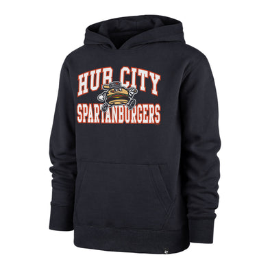 Adult Navy Red Outline Logo 47 Hoodie