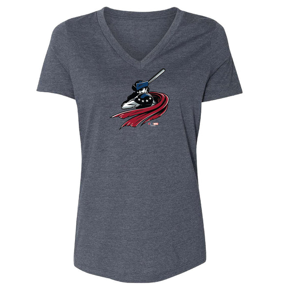 Somerset Patriots Marvel's Defenders of the Diamond Ladies V-Neck Super Hero Tee