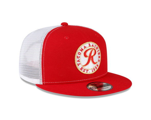 Tacoma Rainiers New Era 9Fifty Red Trucker Mesh Snapback