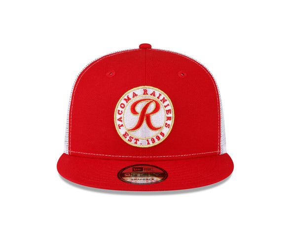 Tacoma Rainiers New Era 9Fifty Red Trucker Mesh Snapback