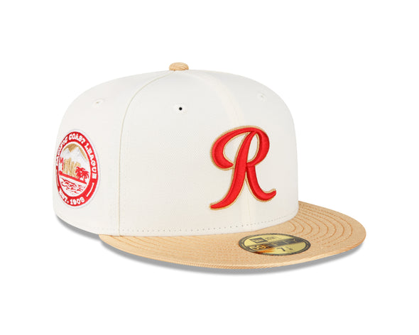 Tacoma Rainiers New Era 59Fifty Chrome Gold Red R Cap