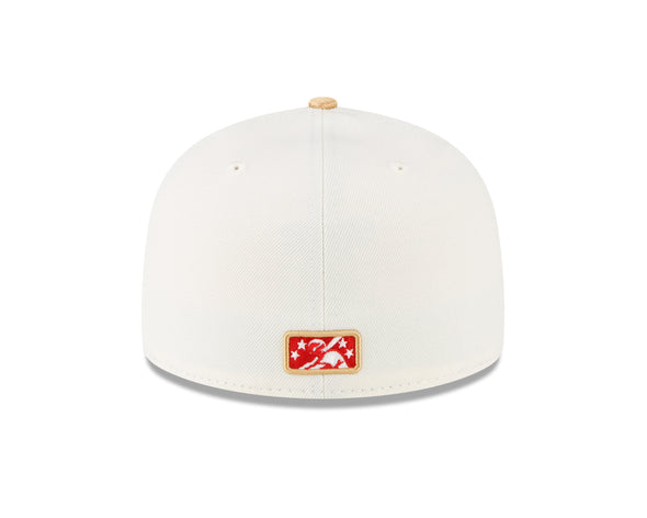 Tacoma Rainiers New Era 59Fifty Chrome Gold Red R Cap