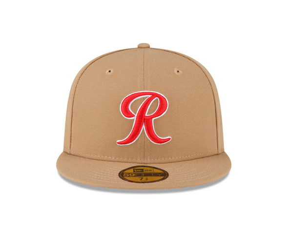 Tacoma Rainiers New Era 59Fifty Khaki Red R Cap