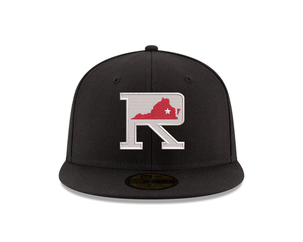 Richmond Flying Squirrels New Era Black Fauxback 'R' 59Fifty