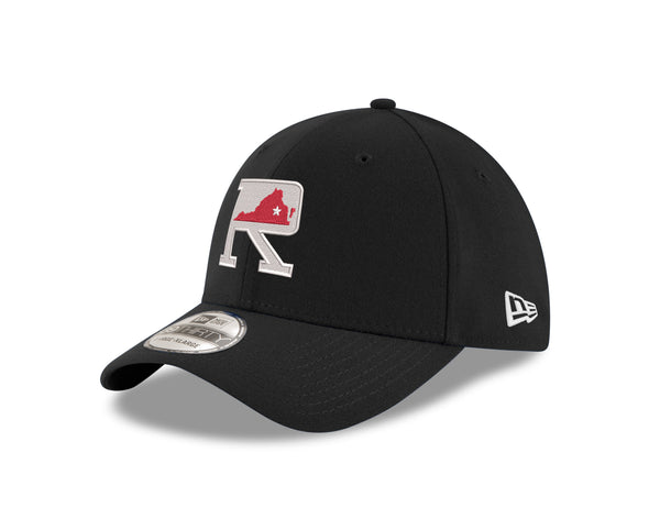 Richmond Flying Squirrels New Era Black Fauxback 'R' 39Thirty