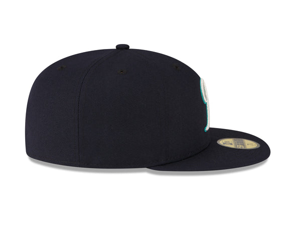 Tacoma Rainiers New Era 59Fifty Navy Teal R Cap