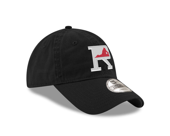 Richmond Flying Squirrels New Era Fauxback Black 'R' Logo 9Twenty