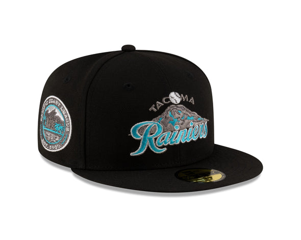 Tacoma Rainiers New Era 59Fifty Black Metallic Classic Mountain Cap