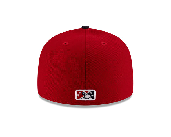 Tacoma Rainiers New Era 59Fifty Red Navy Cheney Patch Cap