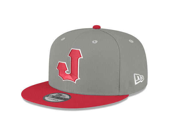 Jacksonville Jumbo Shrimp New Era Jacksonville Red Caps Heather Gray 9Fifty Snapback