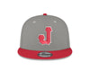 Jacksonville Jumbo Shrimp New Era Jacksonville Red Caps Heather Gray 9Fifty Snapback