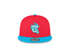 Jacksonville Jumbo Shrimp New Era Youth Lava Red/Vice Blue 9Fifty Snapback