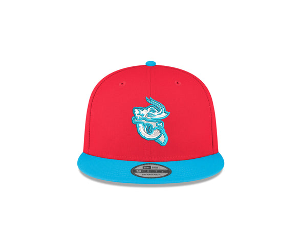 Jacksonville Jumbo Shrimp New Era Youth Lava Red/Vice Blue 9Fifty Snapback